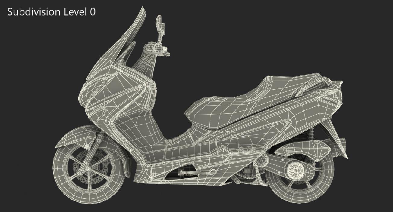 3D Generic Scooter Motorcycle Rigged model