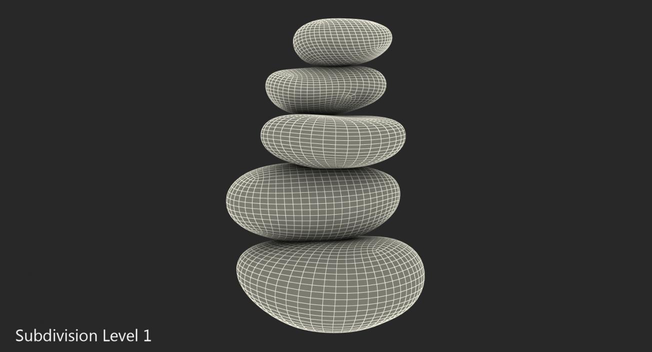 Black Zen Stones Pyramid 3D model