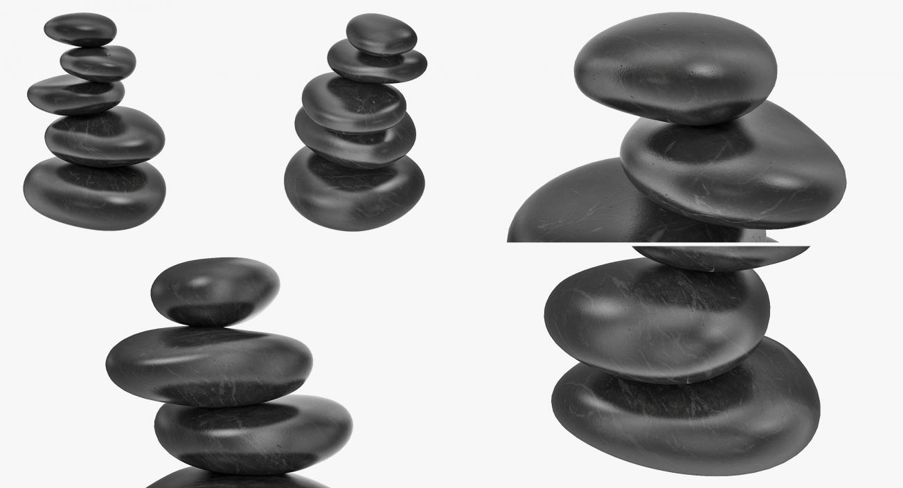 Black Zen Stones Pyramid 3D model