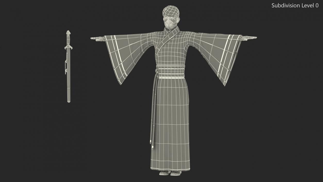 3D model Traditional Chinese Man Rigged