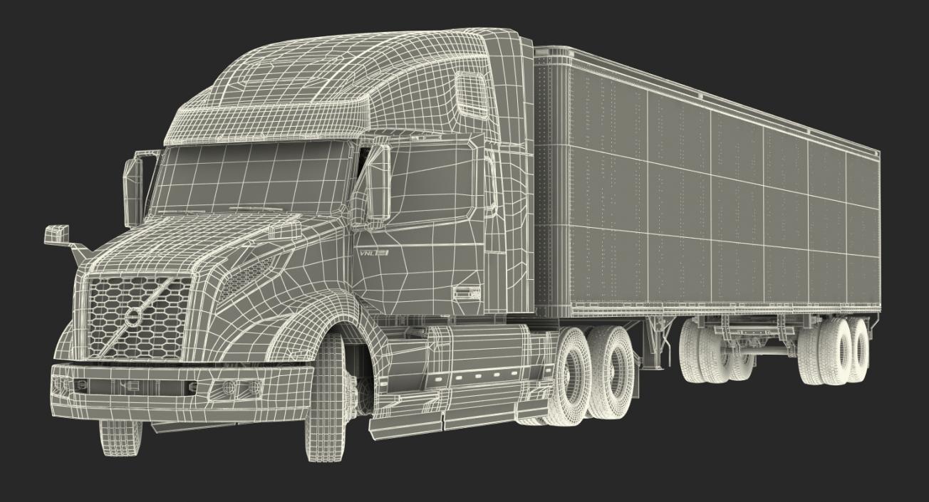 Volvo VNL 860 Truck 2018 with Trailer Rigged 3D model