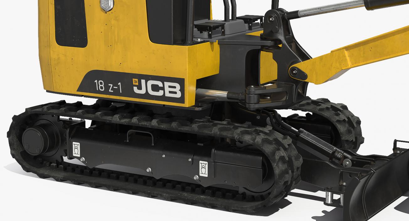 Mini Tracked Excavator JCB Dirty Rigged 3D model