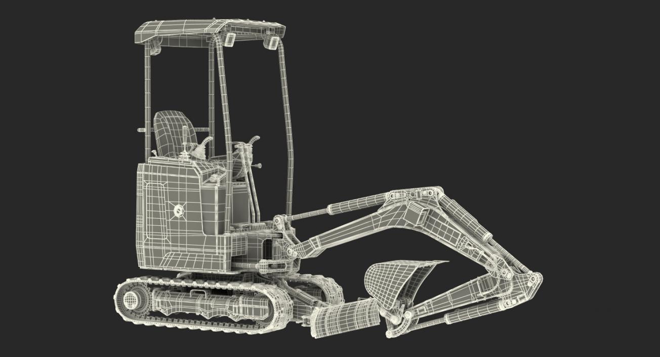 Mini Tracked Excavator JCB Dirty Rigged 3D model