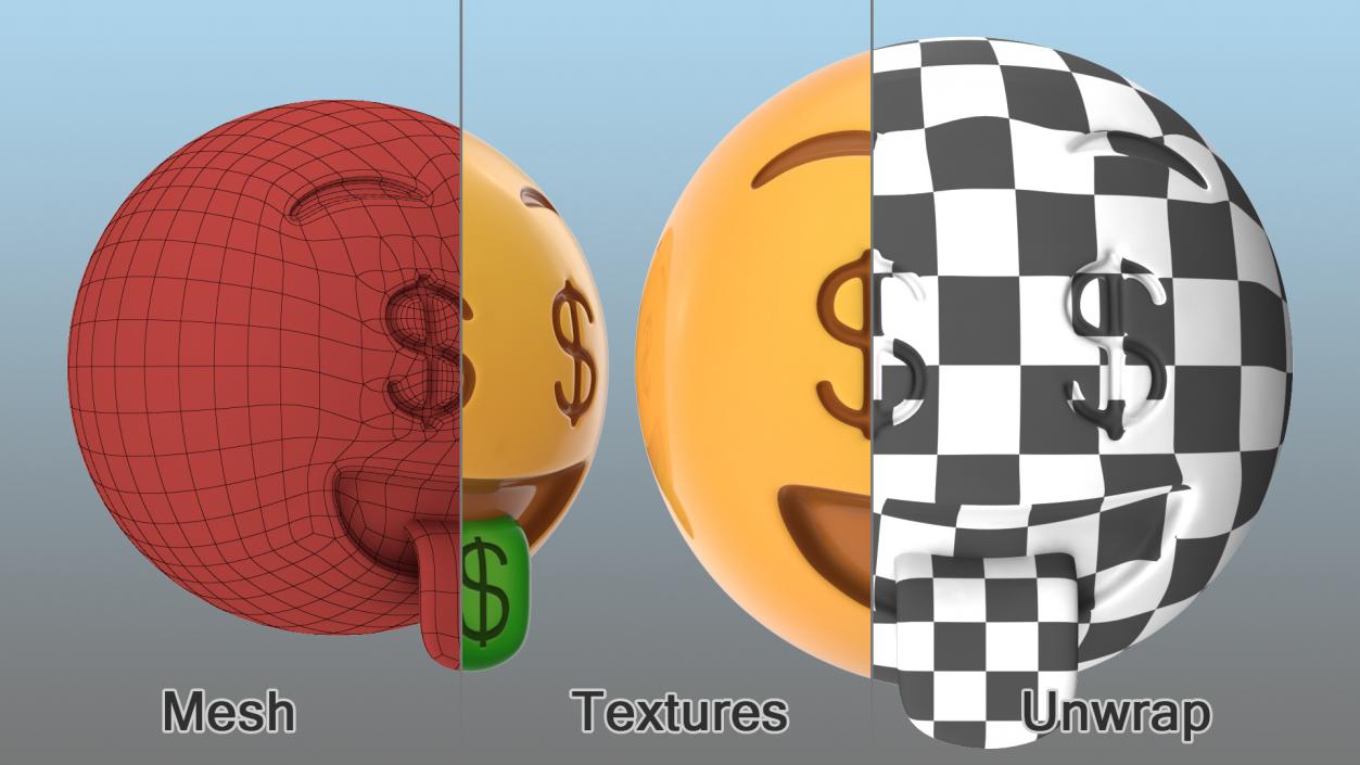 3D Money Face Emoji