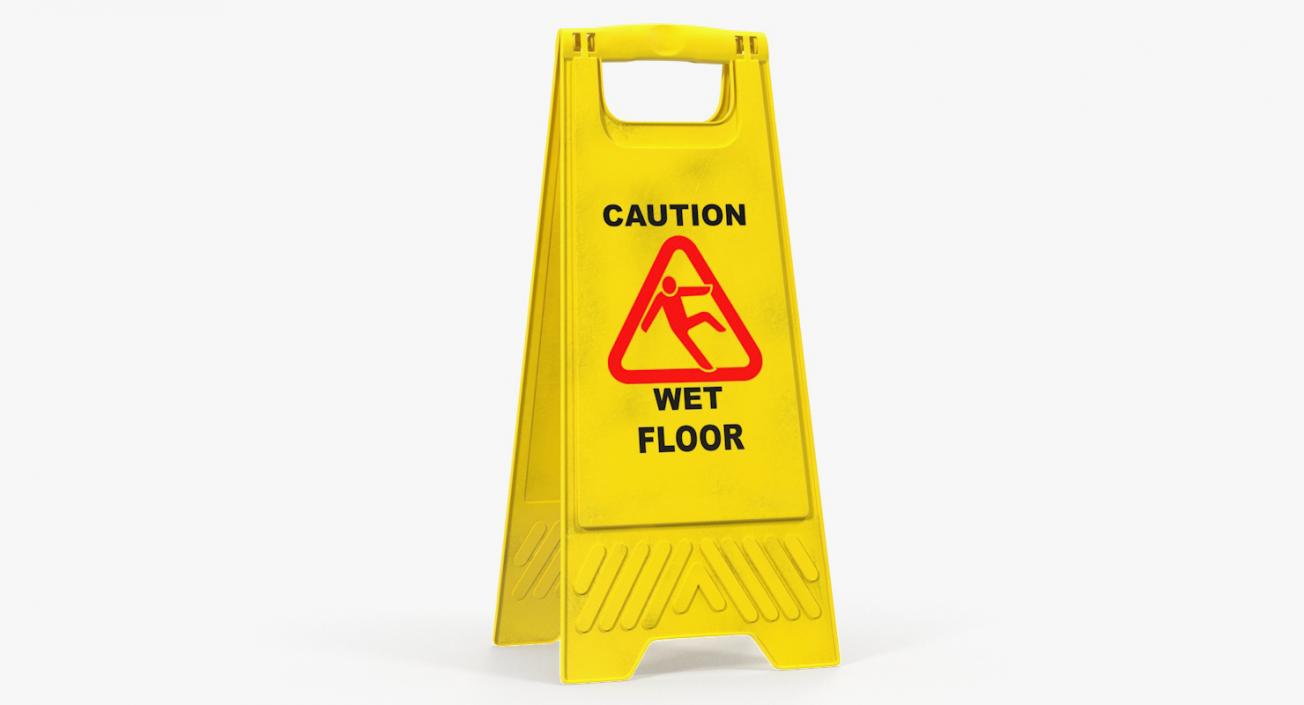 Caution Wet Floor Sign 3D