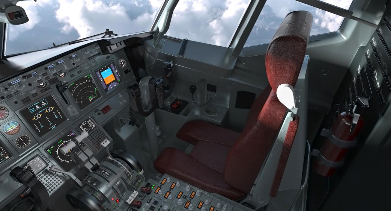 3D Boeing 737-900 with Interior United Airlines Rigged