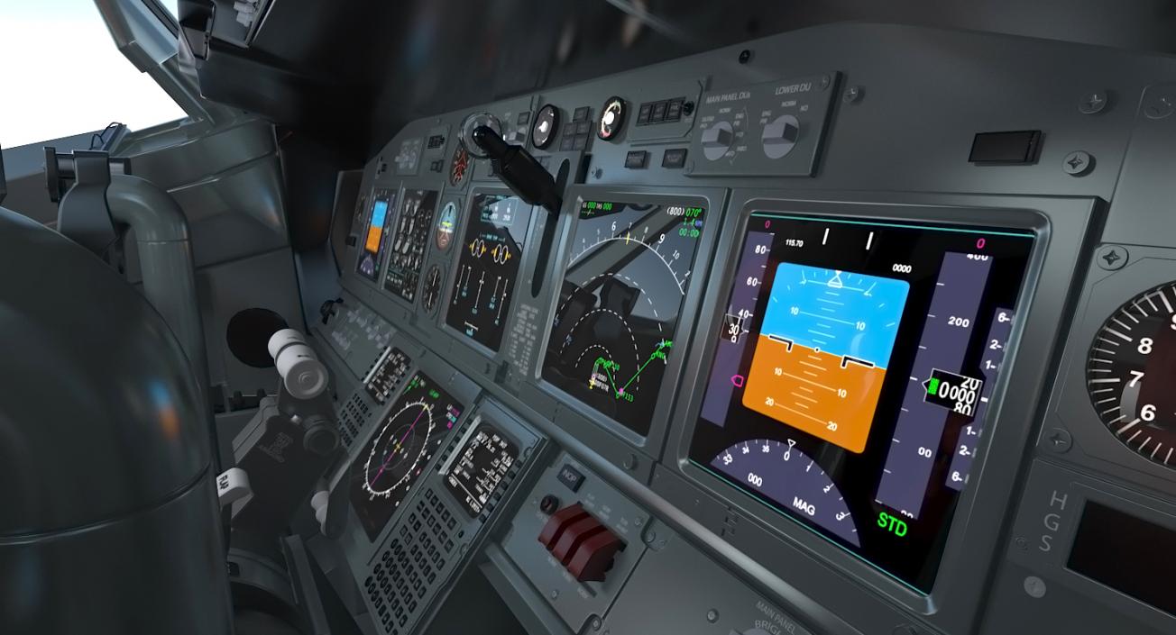 3D Boeing 737-900 with Interior United Airlines Rigged
