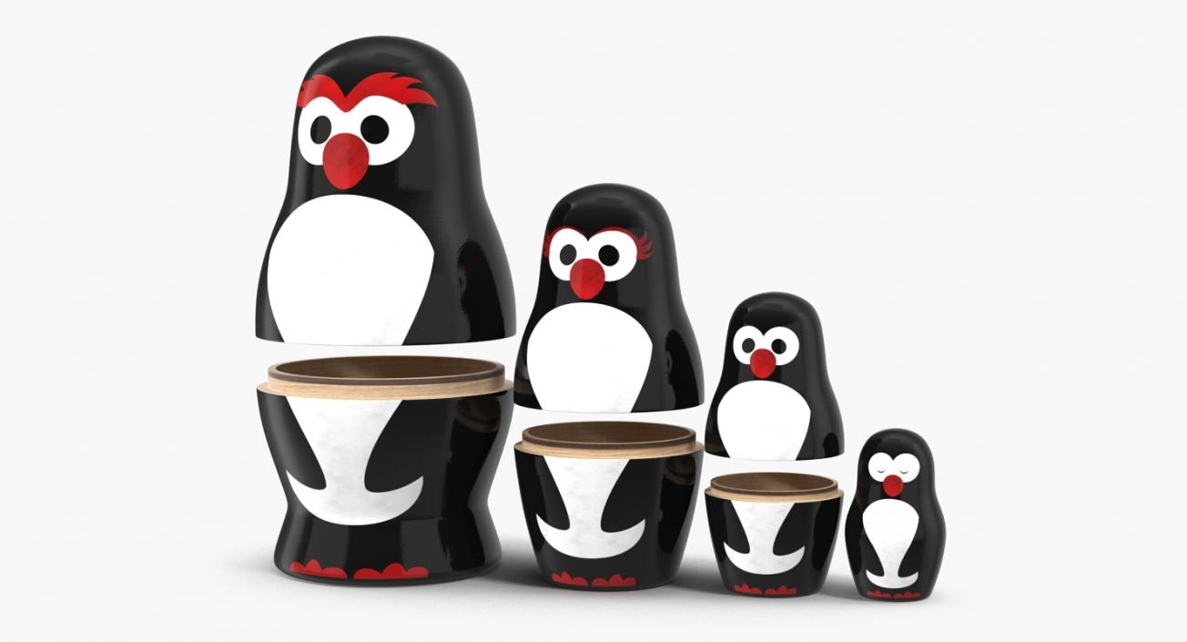 Matryoshka Penguin 3D Models Set 3D