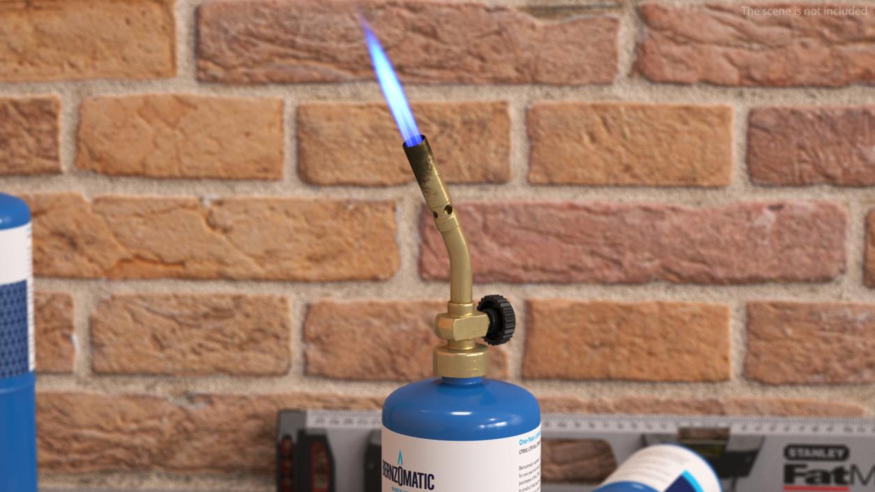 Bernzomatic Handheld Propane Blowtorch with Flame 3D model
