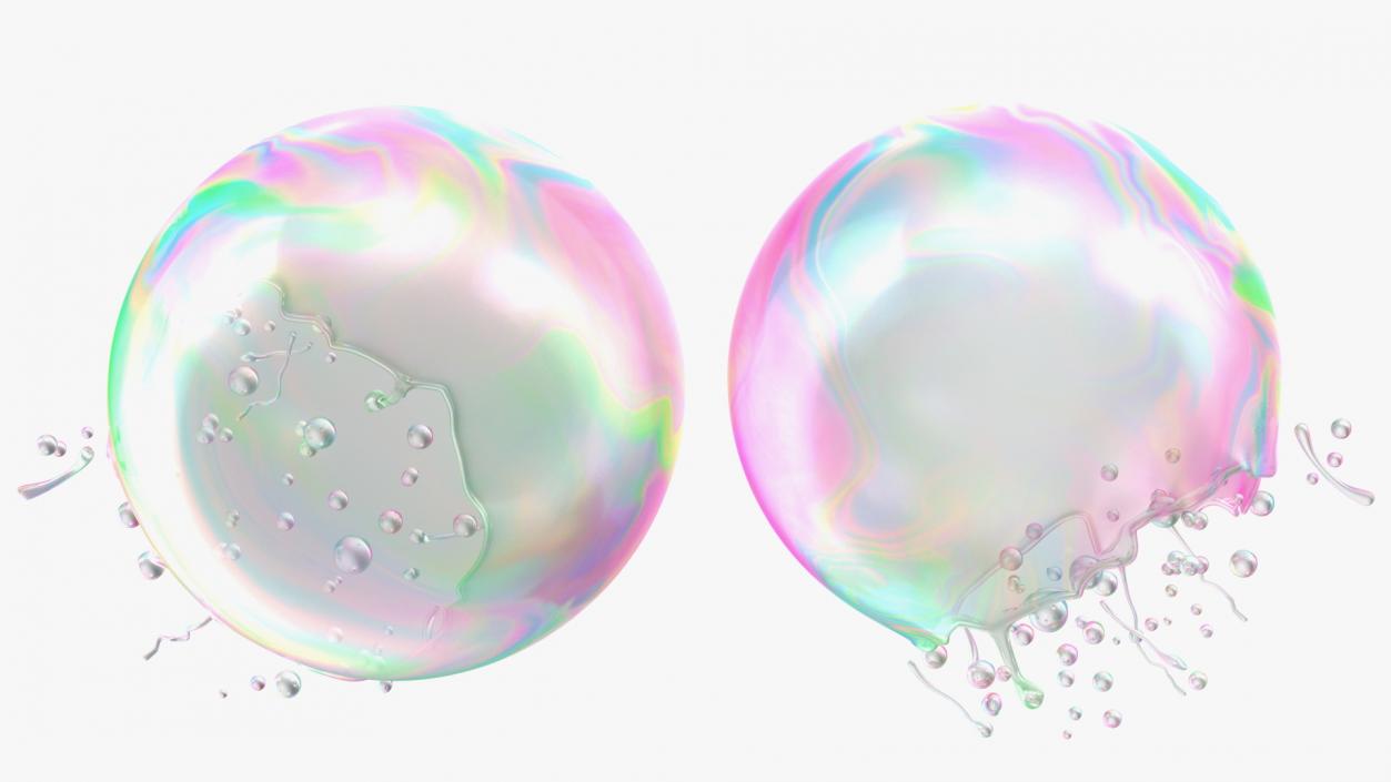 3D model Soap Bubble Burst Stage 3