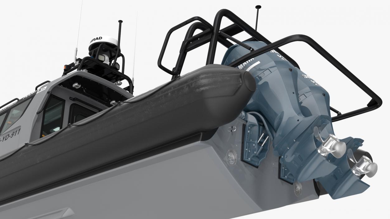 3D model Boat Grey Waverider 1060 GRP Cabin Rigged for Maya