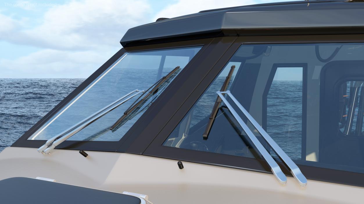 3D Boat Grey Waverider 1060 GRP Cabin Rigged