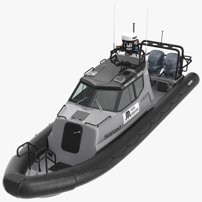 3D model Boat Grey Waverider 1060 GRP Cabin Rigged for Maya