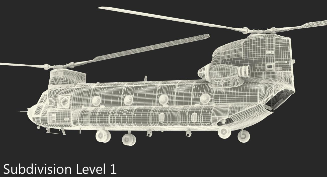 US Army Transport Helicopter CH-47 Chinook 3D