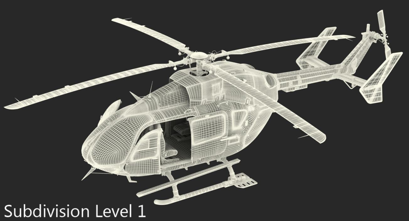 Eurocopter EC145 Medical Helicopter Rigged 3D