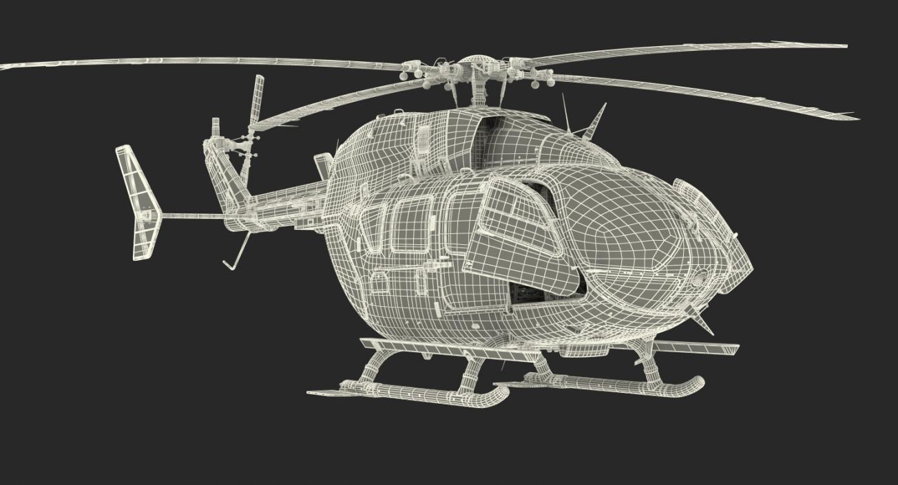Eurocopter EC145 Medical Helicopter Rigged 3D
