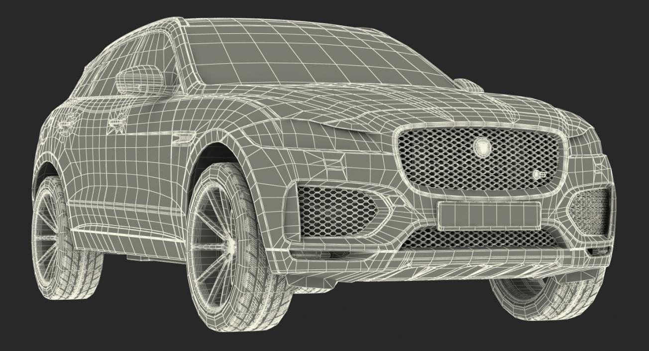 Jaguar F-Pace 2017 Simple Interior 3D model