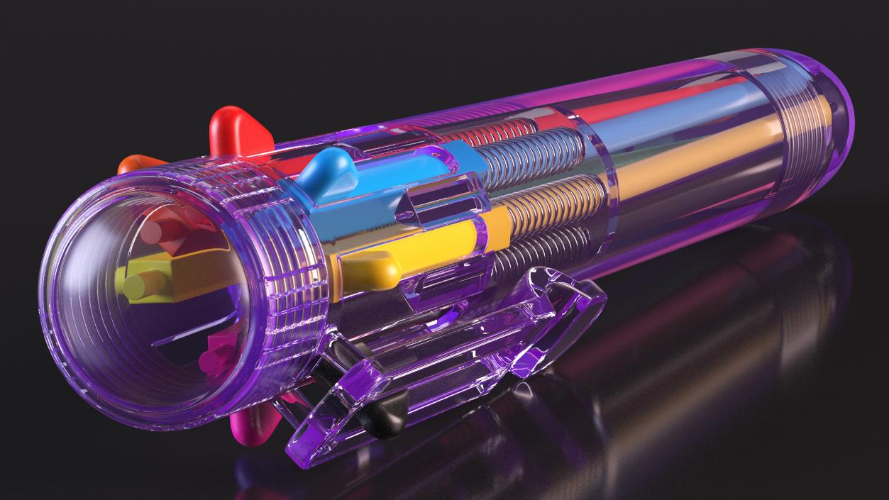 Multicolor Retractable Click Ballpoint Pen 3D
