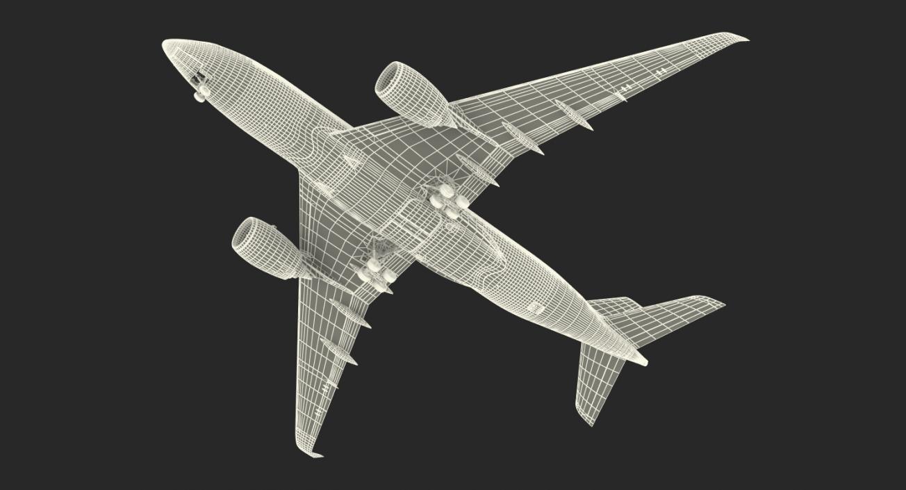 Airbus A350-800 Qatar Rigged 3D Model 3D