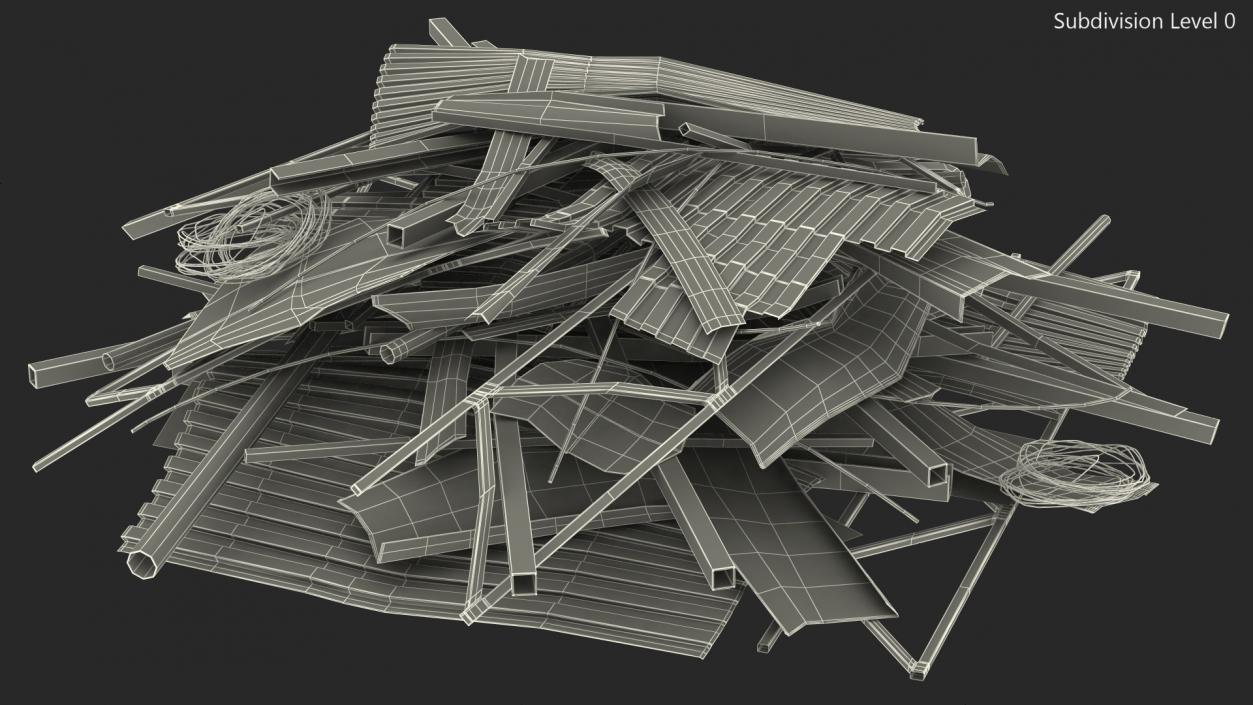 Pile of Twisted Metal and Debris 3D