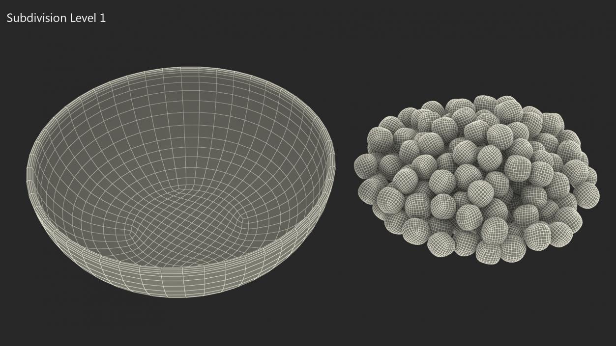 3D model Bowl of Cereal Balls
