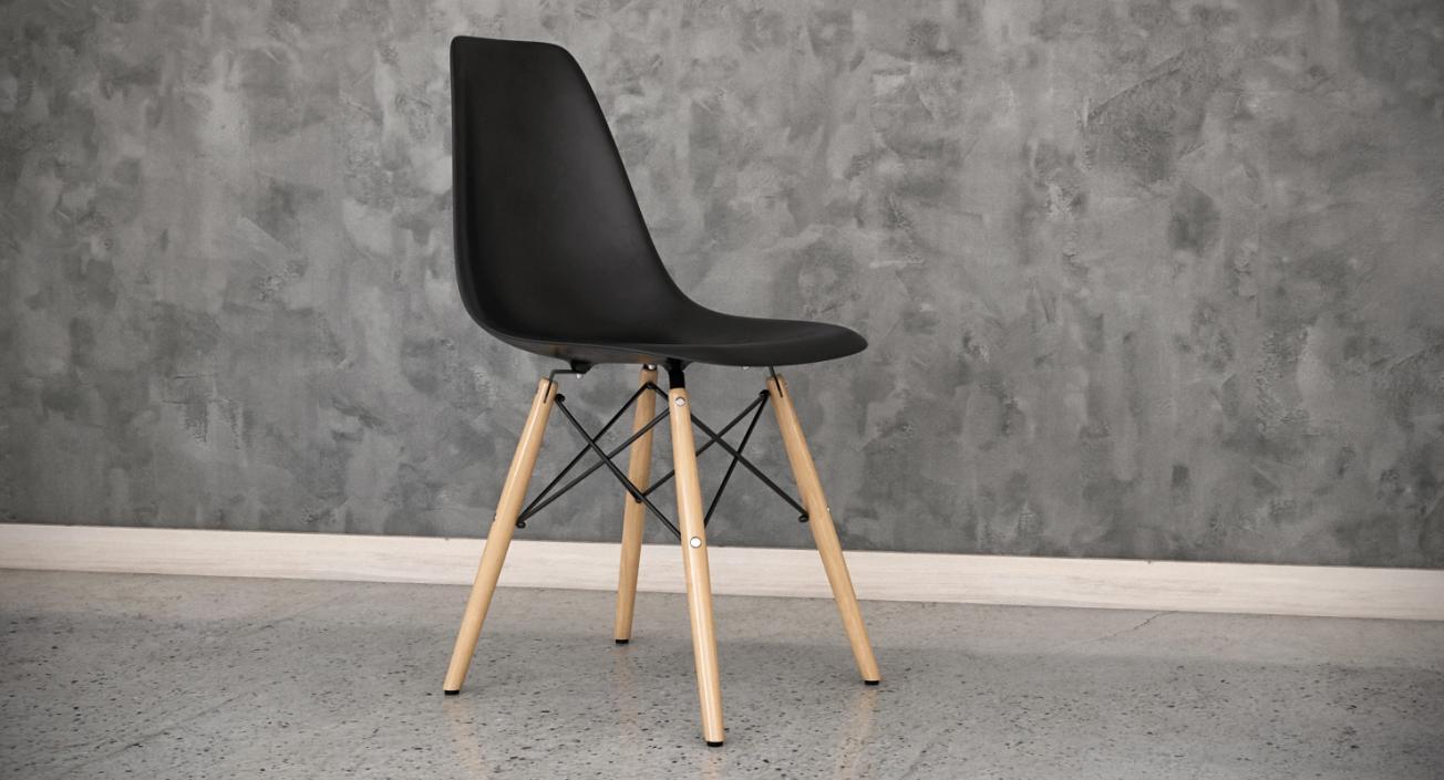 Modern Molded Plastic Shell Arm Chair 3D