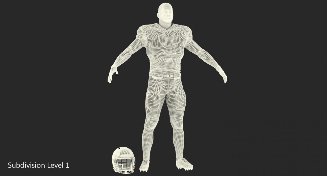 3D American Football Player Fur model