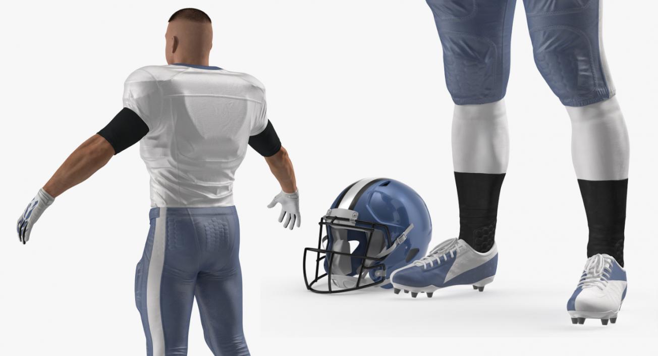 3D American Football Player Fur model