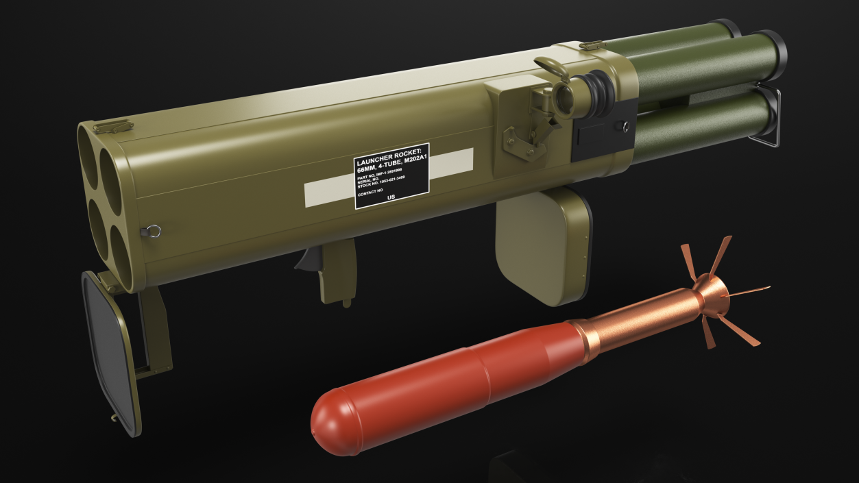 3D Incendiary Rocket Launcher M202A1 FLASH Set model