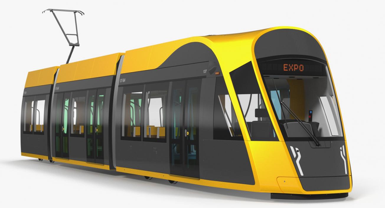 City Tram Generic Rigged 3D model