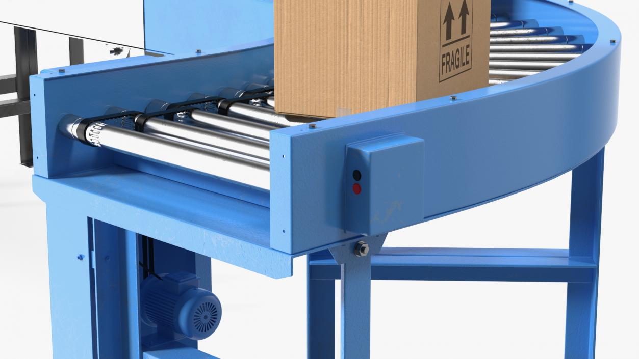 Conveyor Line With Boxes 3D model