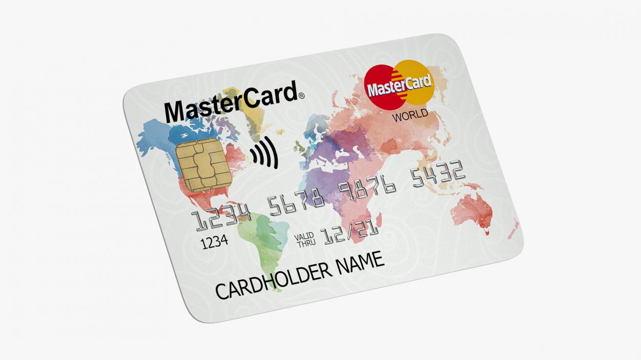 3D MasterCard World Credit Card model