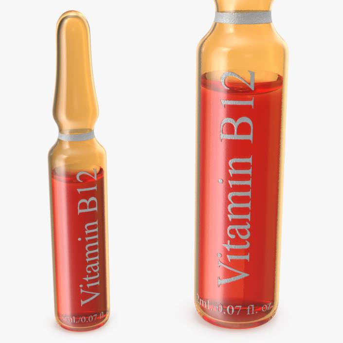 Vitamin B12 2ml Amber Ampoule 3D model