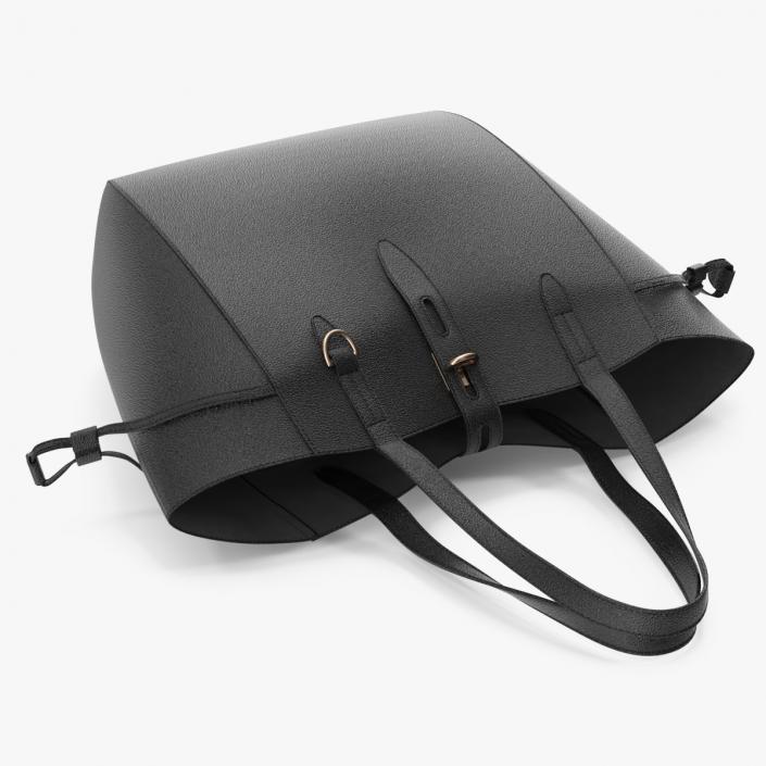 Black Shopper Tote Bag 3D