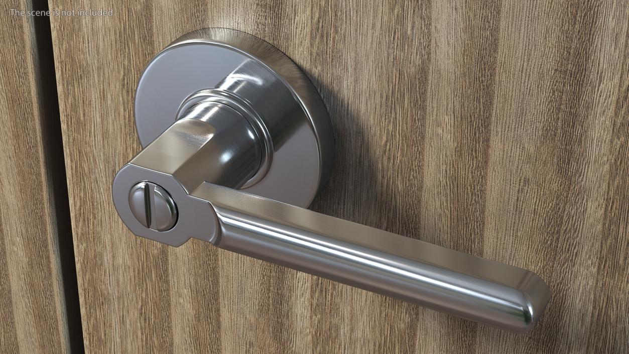 3D Passage Door Lock with Handle Silver