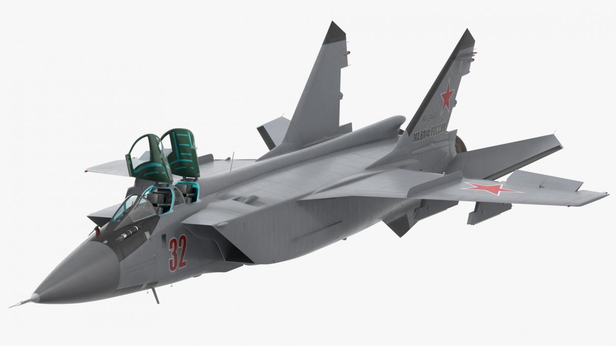 3D Mikoyan MiG-31 Supersonic Interceptor Aircraft Rigged model