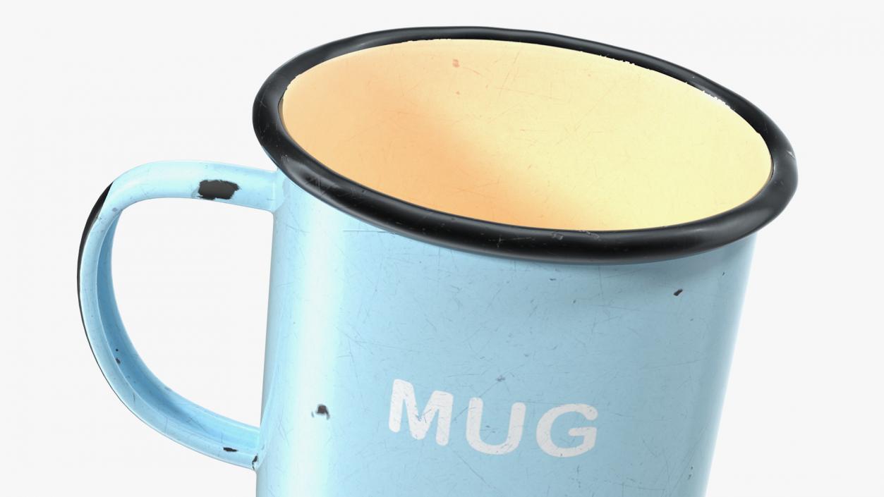 Enamel Mug Old 3D model