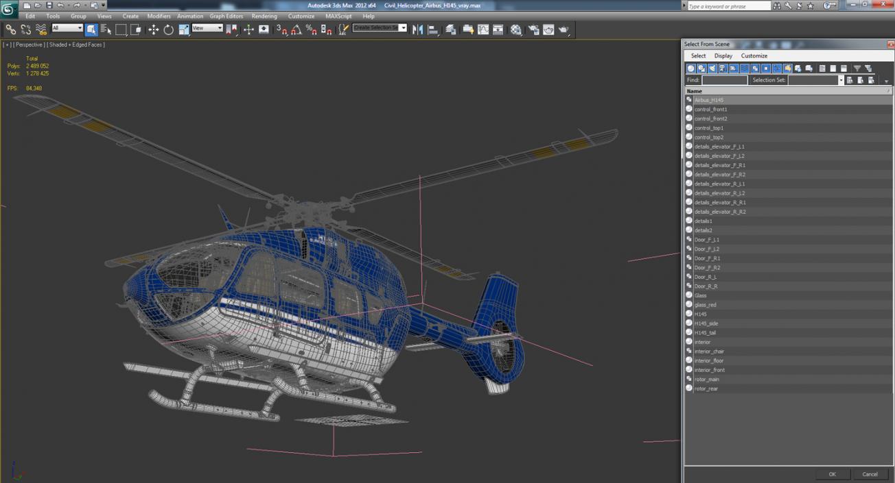 3D Civil Helicopter Airbus H145 model