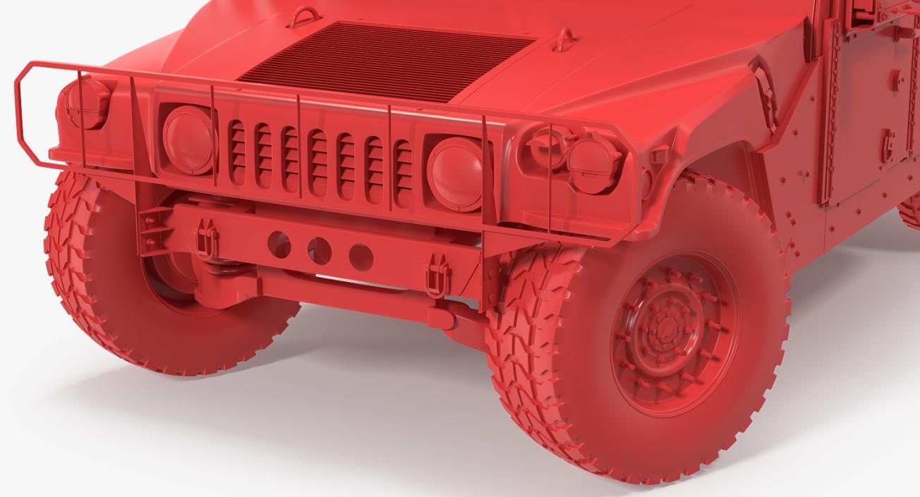 Humvee M1151 Enhanced Armament Carrier Rigged Desert 3D