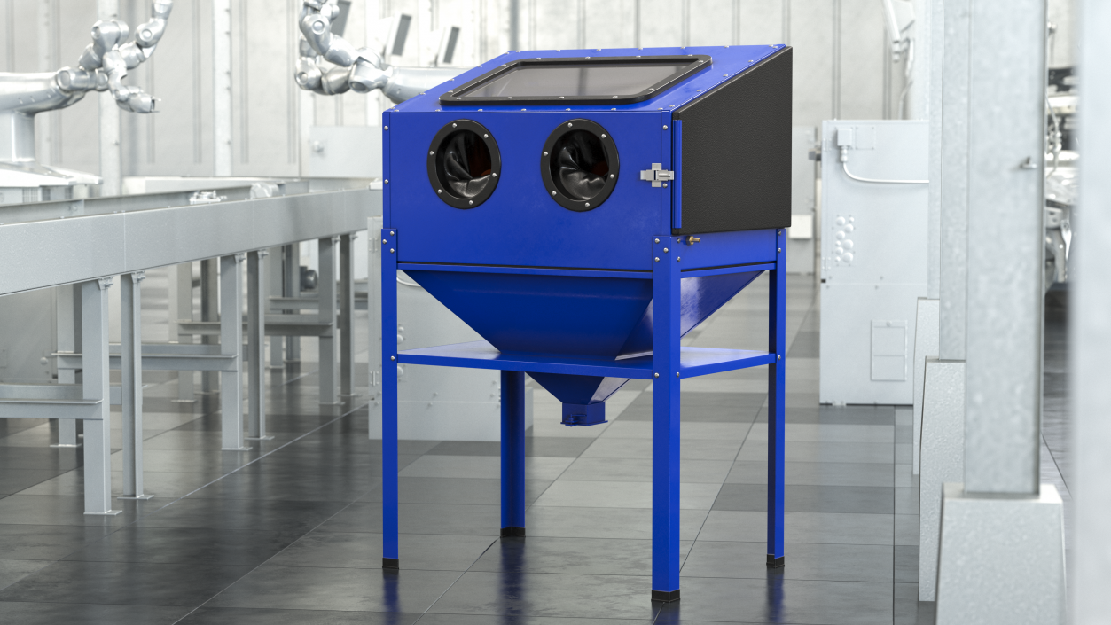 Sandblast Cabinet Blue 3D