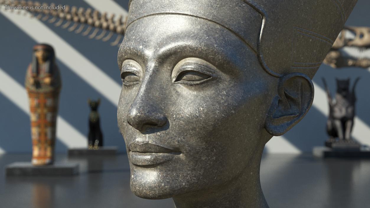 3D model Granite Bust of Nefertiti