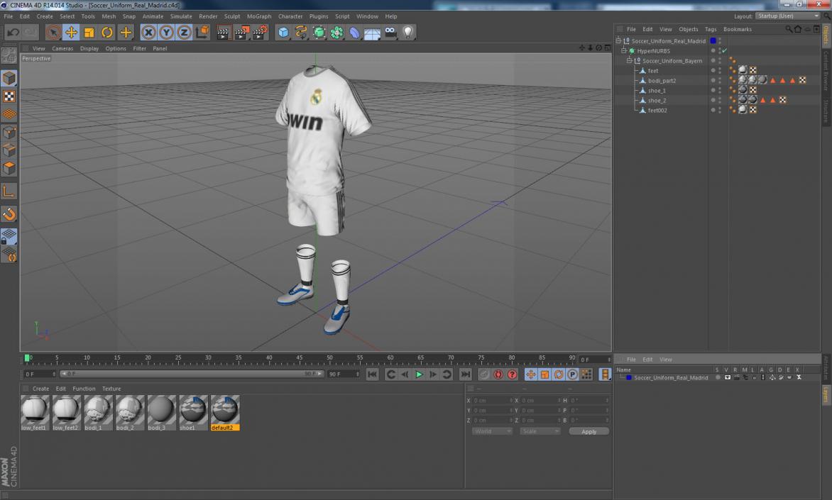 3D Soccer Uniform Real Madrid