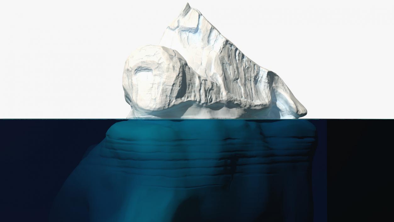 3D Iceberg Above and Underwater model