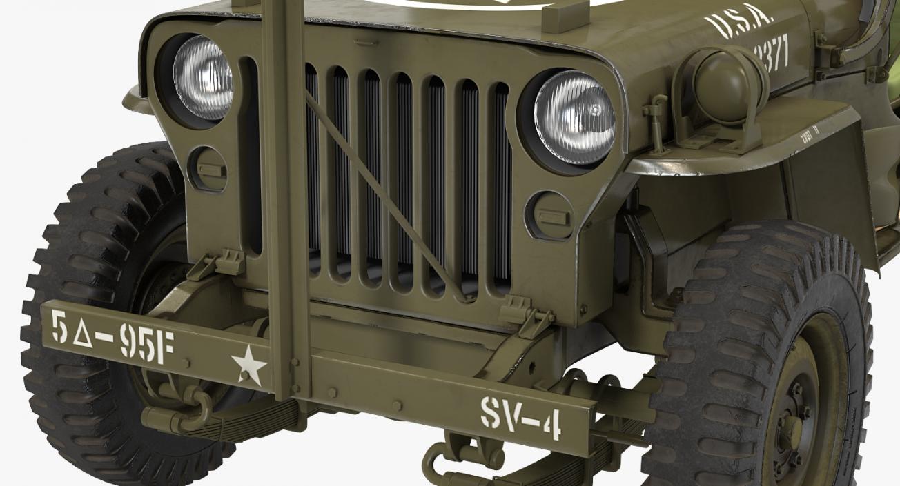 3D Jeep Willys MB Rigged