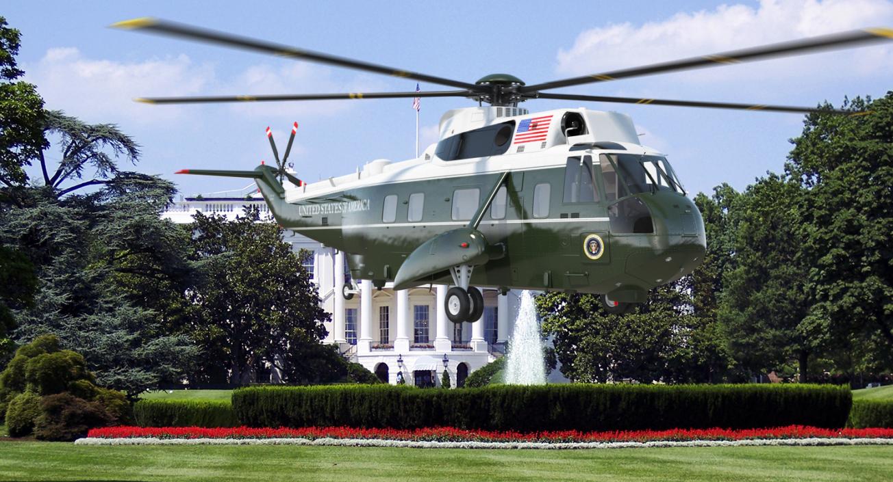 3D model Marine One Hellicopter Carrying the US President Rigged