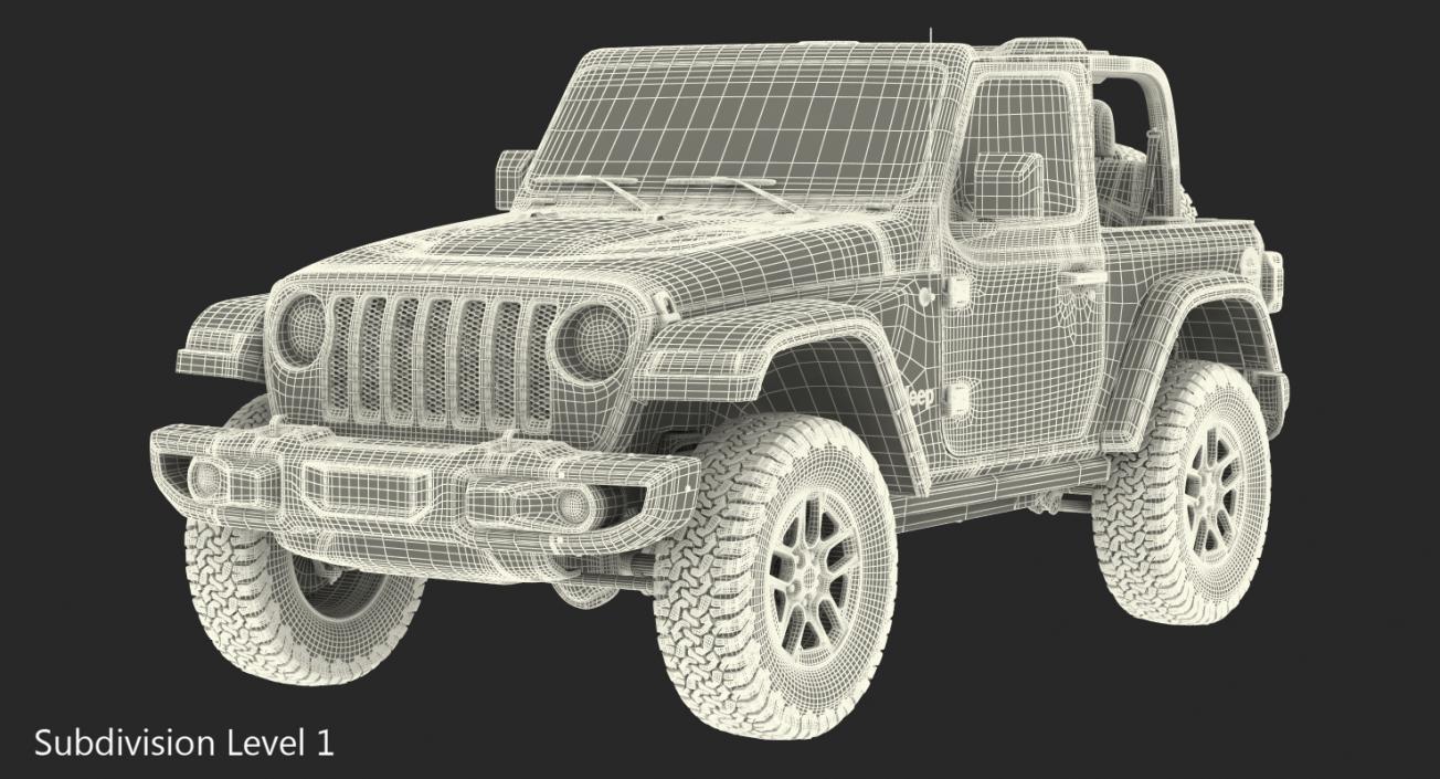 3D 4x4 Jeep Wrangler Dirty model