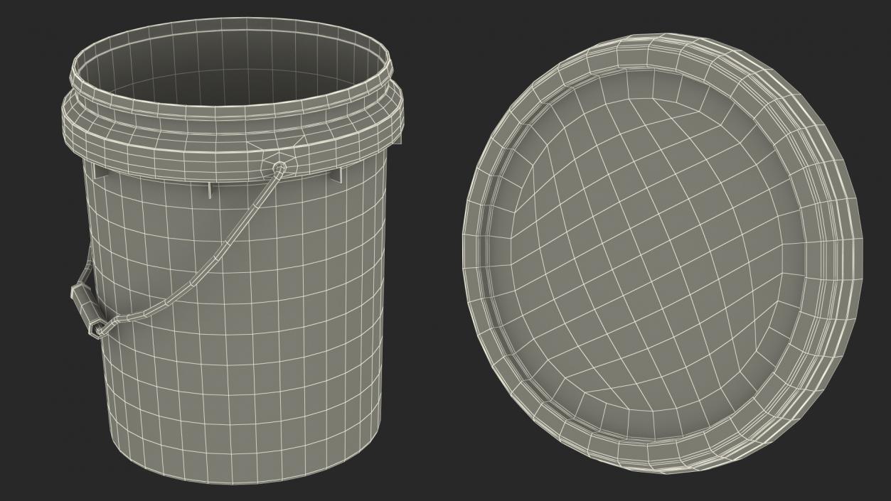 3D model Food Grade Plastic Buckets Set