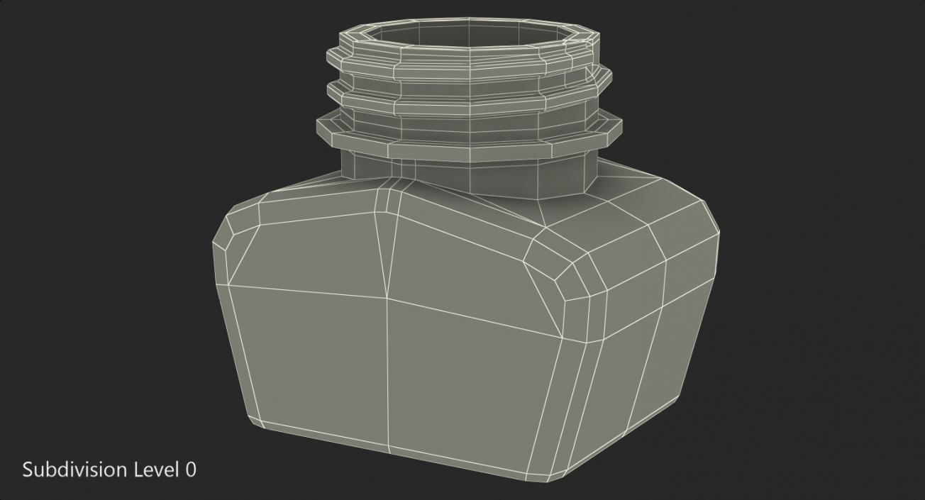 3D Inkwell Quill model