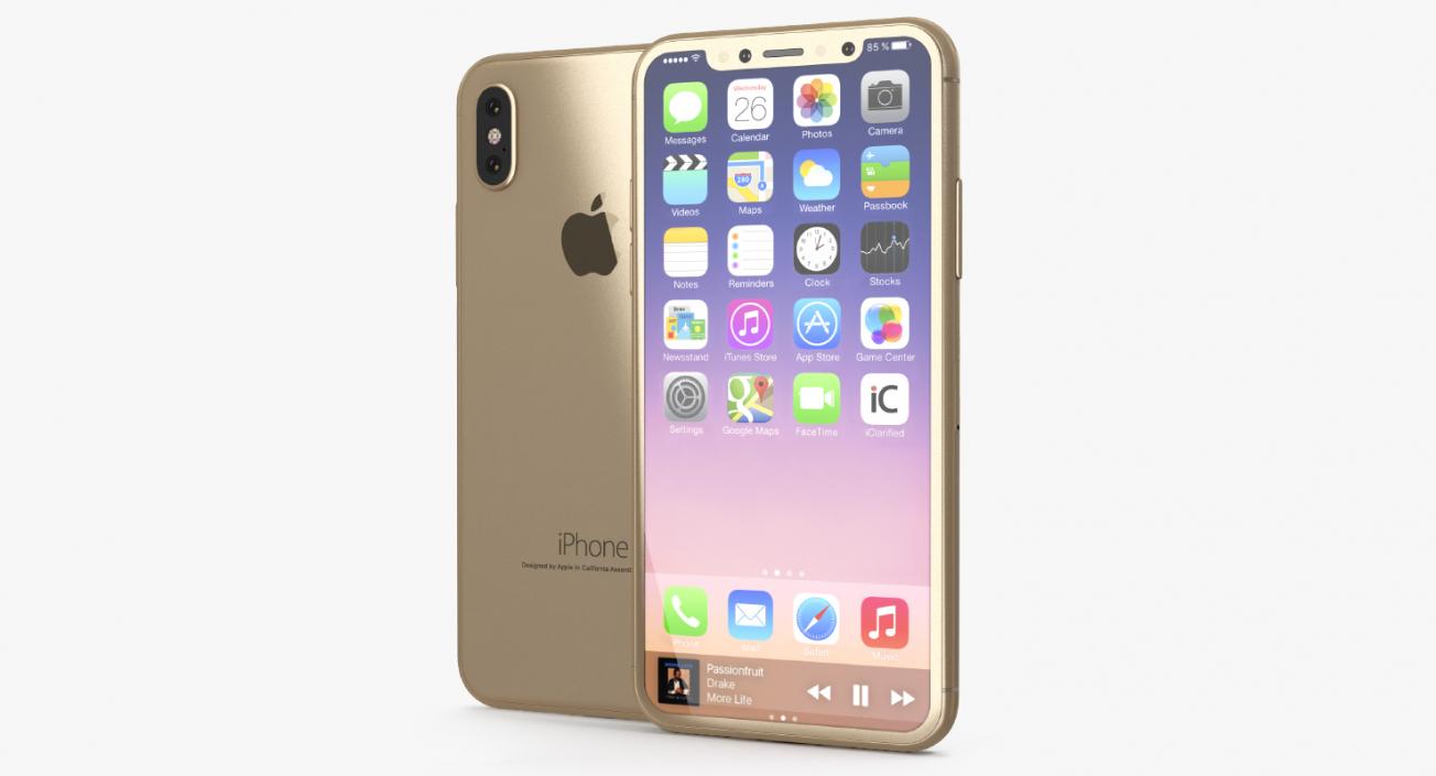 3D Iphone 8 Concept Gold