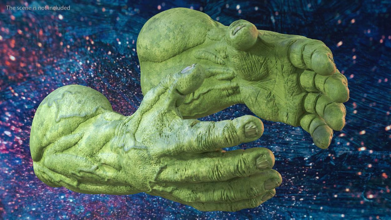 3D Hulk Hands Rigged for Maya